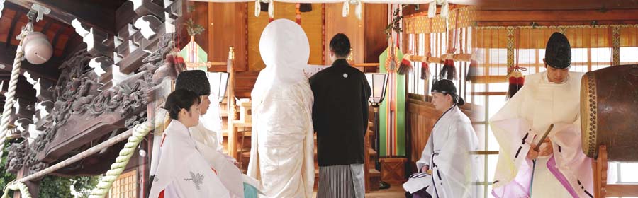 写真:三輪里稲荷神社・神前結婚式の様子